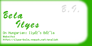 bela ilyes business card